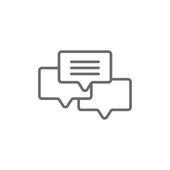 Chat Feedback icon with black outline style. communication, message, speech, social, discussion, online. Vector illustration