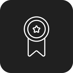 Medals Feedback icon with black filled line style. award, ribbon, achievement, success, badge, win, best. Vector illustration