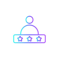 Experience Feedback icon with blue duotone style. review, service, rating, like, survey, satisfaction, opinion. Vector illustration