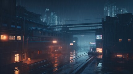 Neon Nights and Cyberpunk Cityscapes: An AI-Powered Metropolis of Powerful Algorithms and Futuristic Desig, Generative AI