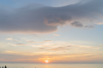 Obraz na płótnie Canvas background sky sunset beach front colorful beautiful patong phuket thailand