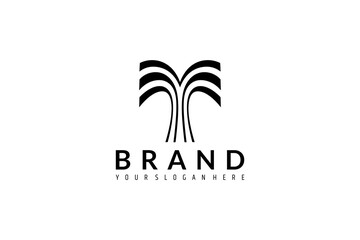 sturdy palm tree logo with a simple and minimalist design concept