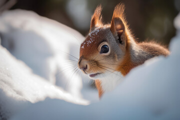 Fototapeta premium Squirrel in snow