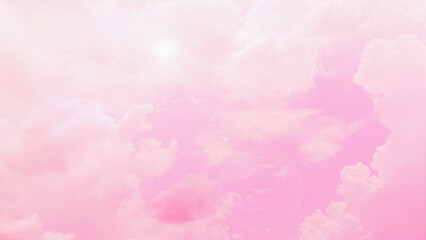 Sun sky in the morning with colorful sunlight. Pastel colors. Abstract nature background. Moody pink, purple clouds sun sky.