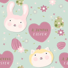 Obraz na płótnie Canvas Easter Seamless Background Design for Print, Web, Mobile, Card, Wrapping Paper, T-Shirt, Textile Shopper Bag and Other Garment.