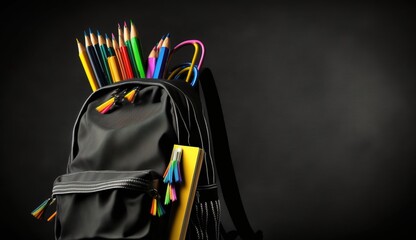 Back to school with school items and elements, Online Learning, study from home, back to school, flat design.