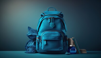 Back to school with school items and elements, Online Learning, study from home, back to school, flat design.