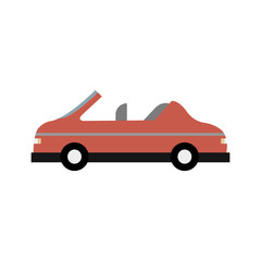Naklejka premium Cute Car Illustration With Black Wheel