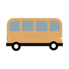 Cute Car Illustration With Black Wheel