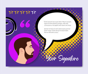 Vector feedback template with male avatar icon