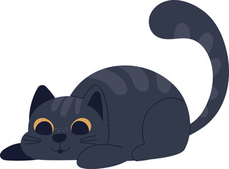 Cute kitten cartoon sitting with playful humor