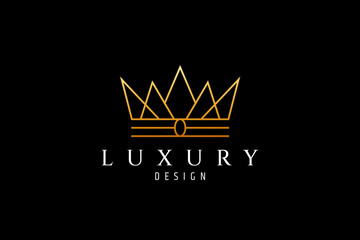 king and queen crown logo with luxurious and elegant design style in gold color © FendyTerisno