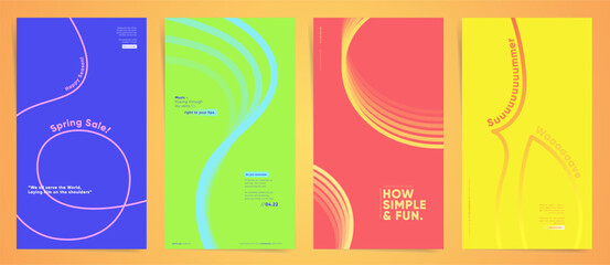 Abstract social media story posts templates concept in modern minimal style for corporate identity, posters, covers, flyers. Modern minimal design layout with geometric shapes and lines. Vector.