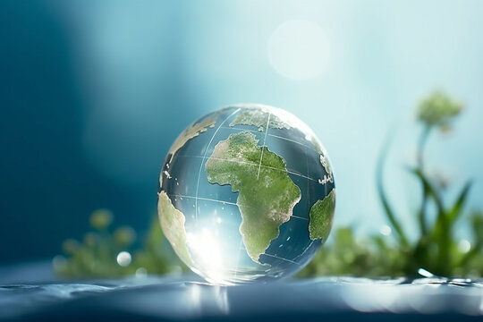 World environment and Earth Day concept with colorful globe and eco friendly enviroment. Generative ai.