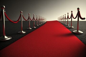 Red carpet. The path to glory, victory and success. Generative AI.