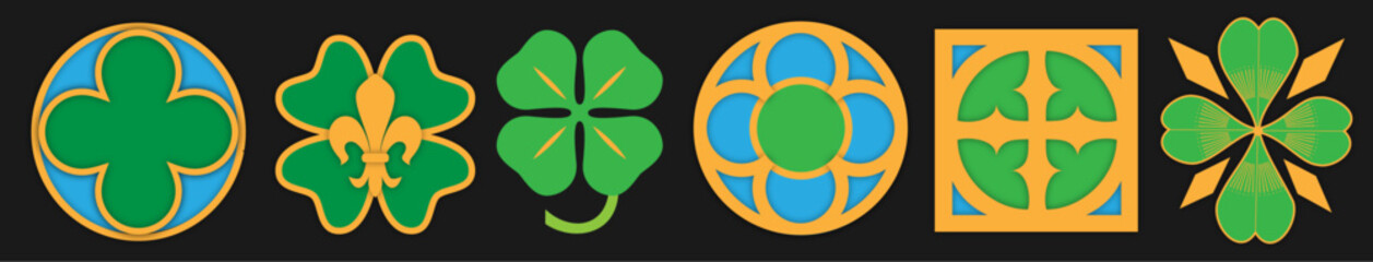 Quatrefoils and Four Leafs Heraldry Symbols