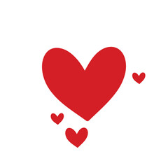 red hearts on white background