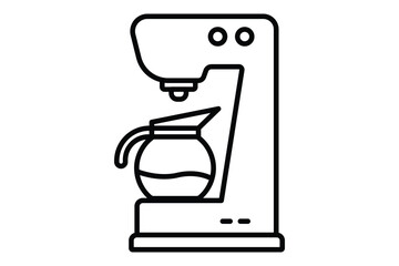 Coffee machine icon illustration. icon related to coffee element, Coffee machine and coffee pot. Line icon style. Simple vector design editable