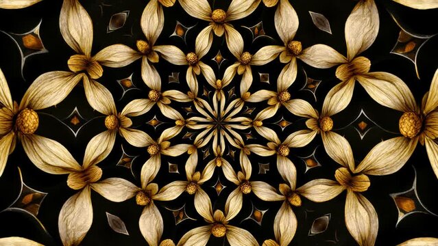 Gold flower pattern tessellation background