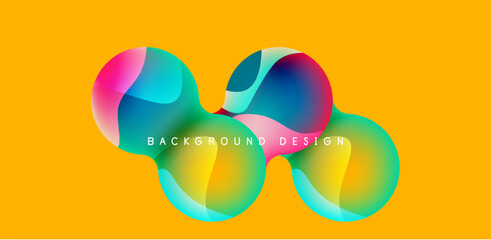 Bright abstract background glossy shiny circle and sphere composition. Minimalist geometric vector Illustration For Wallpaper, Banner, Background, Card