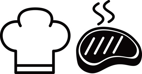 レストラン　ステーキ　シェフ　アイコン