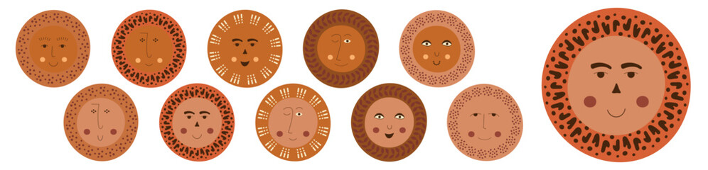 Fototapeta premium Male bizarre visage, abstract personage, mascot design, funny face, cute icon