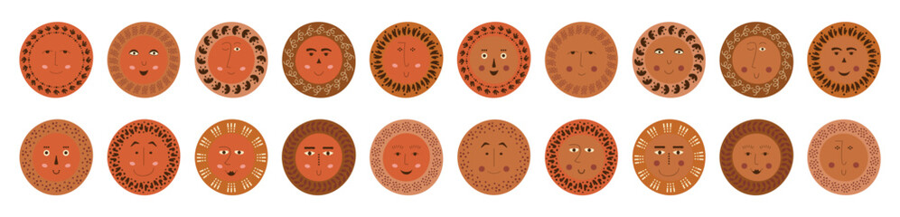 Fototapeta premium Male bizarre visage, abstract personage, mascot design, funny face, cute icon