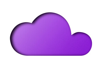 Purple paper cut shape speech bubbles isolated on transparent background.