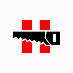 Saw Logo Design On H Letter