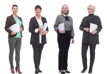 Obraz premium collage of people holding a4 sheet in hands