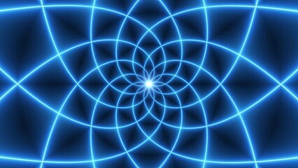 Glowing blue light floral lattice line art background