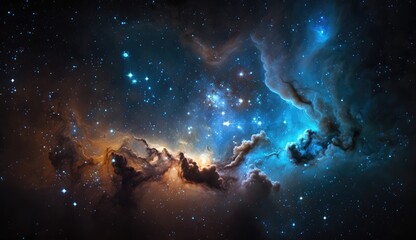 Fototapeta na wymiar Nebula in the deep of space, made with generative ai