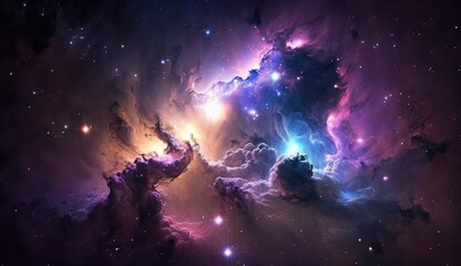Nebula in the deep of space, made with generative ai