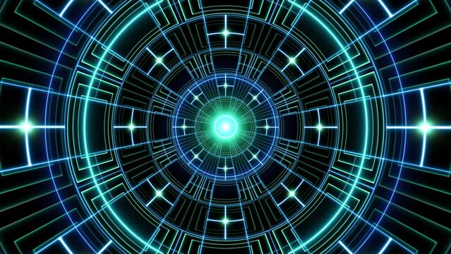 Glowing Cyan and Blue geometric line art background