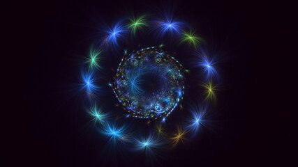 3D rendering abstract round light background