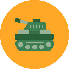 Tank Multicolor Circle Flat Icon