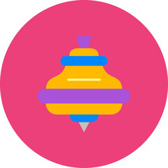 Spinning Top Multicolor Circle Flat Icon