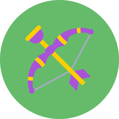 Archery Multicolor Circle Flat Icon