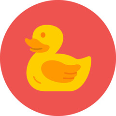 Duck Multicolor Circle Flat Icon