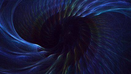 3D rendering abstract blue fractal light background