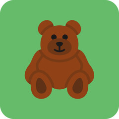 Obraz premium Teddy Bear Multicolor Round Corner Flat Icon