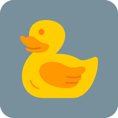 Duck Multicolor Round Corner Flat Icon