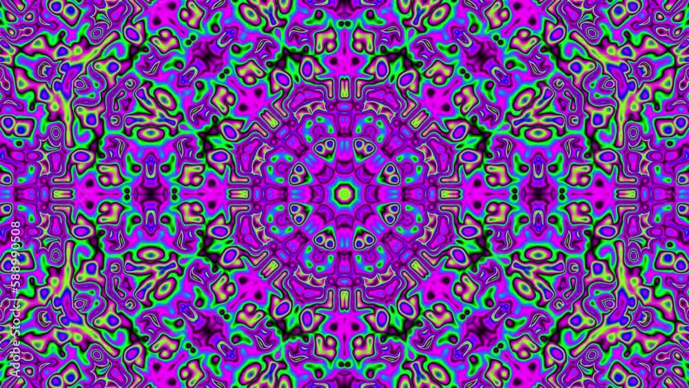 Canvas Prints Retro Psychedelic kaleidoscope pattern background for VJ Loop