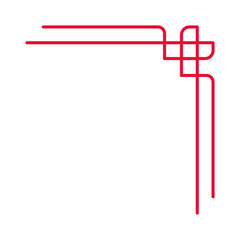 Asian corner border Outline ornament 