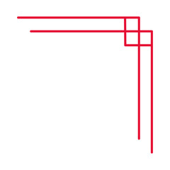 Asian corner border Outline ornament 