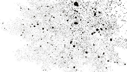 flying debris, falling small stones, isolated on transparent background