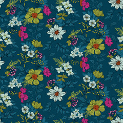 Obraz premium Seamless Botanical Pattern, Botanical paper, Botanical Design, Botanical Surface Design