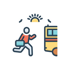 Color illustration icon for run 
