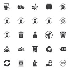 Zero waste vector icons set