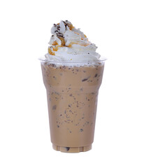  glasses of coffee with whipped cream on  transparent png